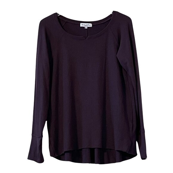 NEW Michael Stars Cerella Brushed Knit Long Sleeve Top in Dark Purple Sz. M - Picture 1 of 4
